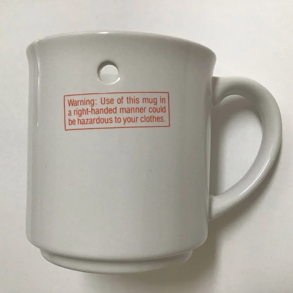 Left Handers Coffee Mug Cup Lefties Book LOT 1980’s Gift Kitchen Vintage Korea